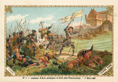 ジャンヌダルクが1429年にフォートデトゥルネルを攻撃 作： French School